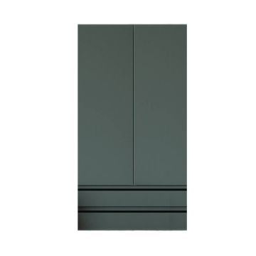 Dulap inalt suspendat, Kolpasan, Alexis, cu 2 usi si 2 sertare, H 146 cm, green
