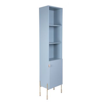 Dulap ingust pentru baie Navado, Homla, 40x28x160 cm, PAL/MDF, albastru