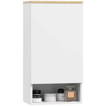HOMCOM Dulap pentru Baie cu Rafturi Ajustabile și Compartiment Deschis, 40x27x77 cm, Alb | Aosom Romania