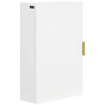 kleankin Dulap pentru Baie Suspendat cu Rafturi Ajustabile, 40x15x60 cm, Alb | Aosom Romania