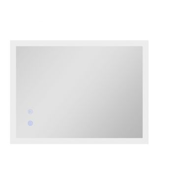 kleankin Oglindă de Baie cu Lumină LED, Luminozitate Reglabilă și Funcție de Memorie, 70x50x3 cm, Transparent | Aosom Romania