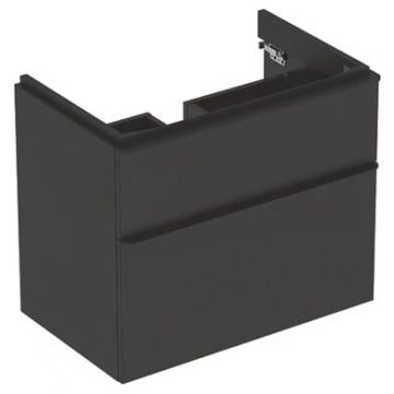 Mobilier suspendat cu doua sertare, Geberit, Smyle Square, pentru lavoar, 75 cm, lava mat