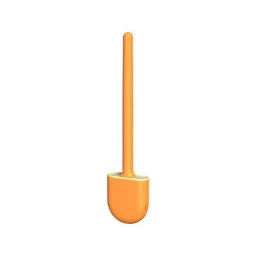 Perie pentru WC flexibila cu suport, Silicon, Portocalie, 35 X 8 cm Perie pentru WC flexibila cu suport, Silicon, Portocalie, 35 X 8 cm