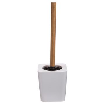 Perie WC Pigal Nature plastic culoarea alb - stejar
