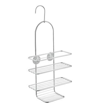Raft pentru baie argintiu lucios de agățat din oțel Luxy – Metaltex