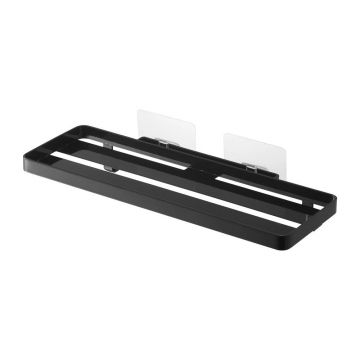 Raft pentru baie negru mat autoadeziv din oțel Film Hook – YAMAZAKI