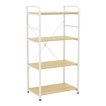 Raft stand înalt Depo pakoworld alb metal-MDF în nuanță Naturală 60x40x120cm 40x60