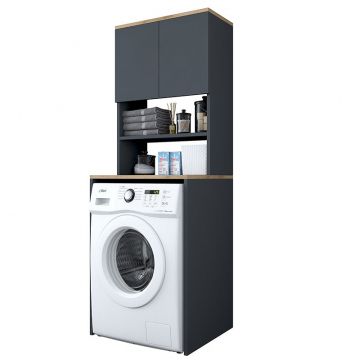 Set baie Rasmus pakoworld antracit-Natural 65x60x183.6cm