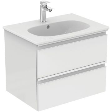 Set dulap baie suspendat MDF alb Ideal Standard Tesi cu lavoar inclus 63 cm