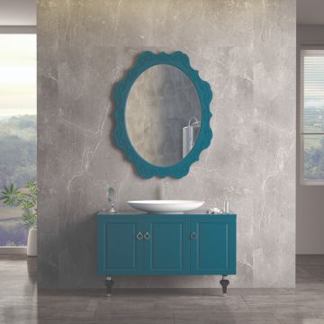 Set mobilier baie Palermo cu baza pentru lavoar oglinda 120 cm turcoaz Set mobilier baie Palermo cu baza pentru lavoar oglinda 120 cm turcoaz