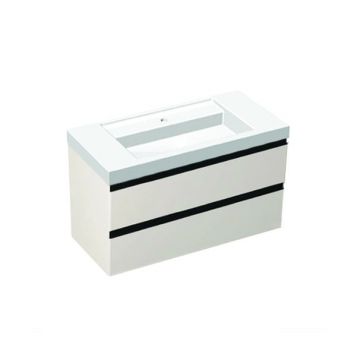 Set mobilier suspendat cu lavoar Kolpasan, Harmony 100, cu 2 sertare, light grey