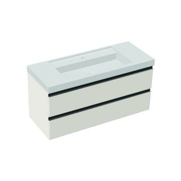 Set mobilier suspendat cu lavoar Kolpasan, Harmony 120, cu 2 sertare, light grey