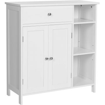 Dulap pentru baie, Scandinavian Style, Vasagle, 75x30x80 cm, MDF, alb mat