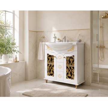Masca baie cu lavoar Pearl Aur 85x90x51 cm