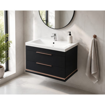 Masca baie Hermes Negru 81x55x45 cm