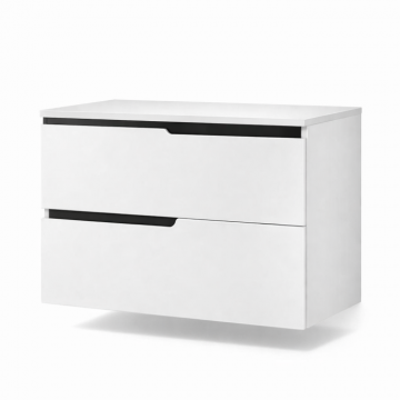 Mobilier cu blat pentru lavoar 60 cm, sertare soft-close, alb mat, Fluminia Bari