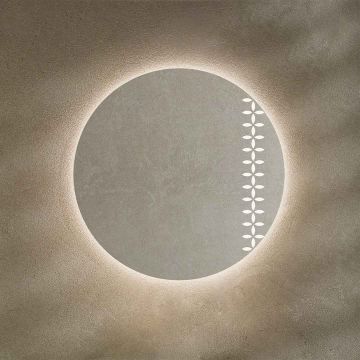 Oglinda de baie, cu LED, rotunda, 60x60 cm, MonBlari Linglong