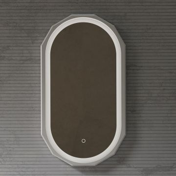 Oglinda de baie, cu touch, ovala, rama compozit, 45x80 cm, MonBlari Chloe