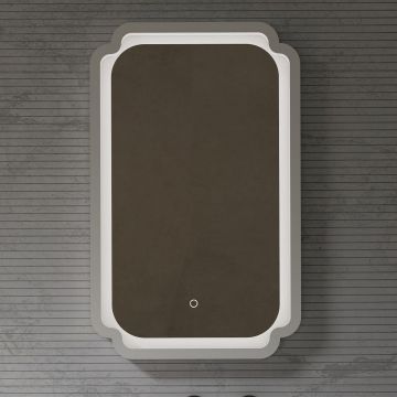 Oglinda de baie, cu touch, ovala, rama compozit, 50x80 cm, MonBlari Chloe