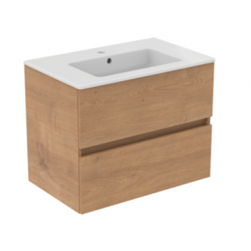 Set dulap de baie suspendat cu lavoar, 71 cm, stejar, din mdf, Ideal Standard Eurovit Set dulap de baie suspendat cu lavoar, 71 cm, stejar, din mdf, Ideal Standard Eurovit