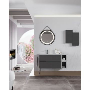 Set masca Savinidue Oikos si lavoar ceramic cu extensie frontala, 121 cm - Dimensiune 121 cm