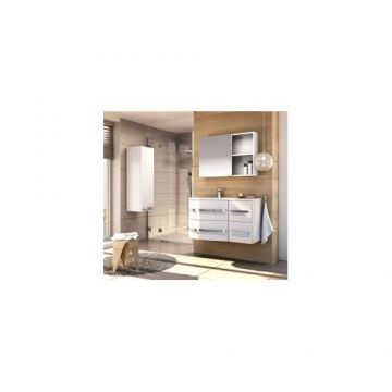 Set mobilier suspendat cu lavoar marmura ORISTO Opal stanga, 90 cm, alb, cu 4 sertare PROMO - Dimensiune 90 cm