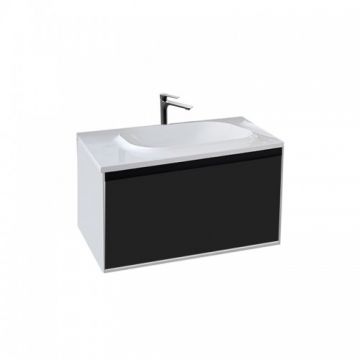 Set Mobilier Suspendat + Lavoar 100 cm Pandora Black Stone - KolpaSan - Dimensiune 100 cm