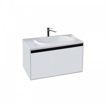 Set Mobilier Suspendat + Lavoar 75 cm Pandora Alb - KolpaSan - Dimensiune 75 cm