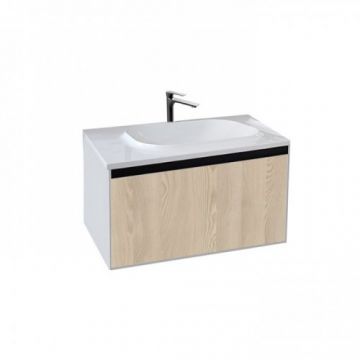 Set Mobilier Suspendat + Lavoar 75 cm Pandora Lemn Natur - KolpaSan - Dimensiune 75cm