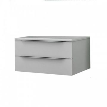 Set Mobilier Suspendat + Lavoar Tara Alb Mat, 90x50x45 cm - KolpaSan - Dimensiune 90 cm