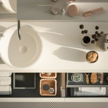 Blat lavoar Sanswiss Rigo 120 cm, cu orificiu lateral - Dimensiune 120 cm