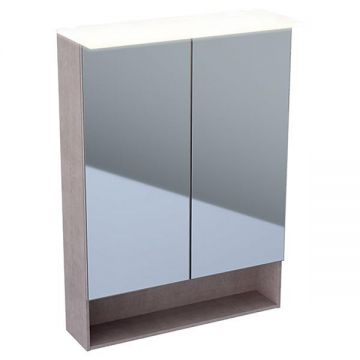 Dulap cu oglinda, Geberit, Acanto, cu sistem de iluminare, stejar