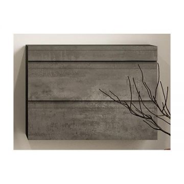 Dulap slim suspendat, Kolpasan, Naomi, cu 2 sertare, 60 cm, dark concrete