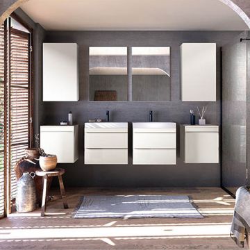 Dulap slim suspendat, Kolpasan, Naomi, cu un sertar, alb