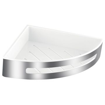 Etajera mare de colt, Ferro, Emotion, alb - crom