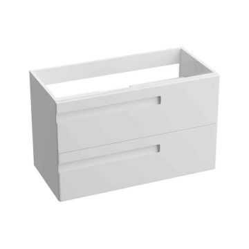 Mobilier pentru lavoar Spectrum, Flamengo, mânere decupate, 80 cm, alb