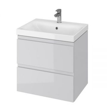 Mobilier suspendat Cersanit, Moduo, pentru lavoar incastrabil, 60 cm, gri