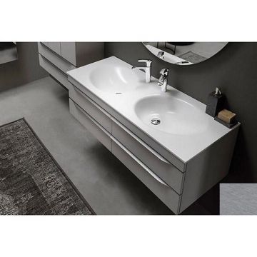 Set mobilier si lavoar, Kolpasan, Malaya, 141 cm, gri inchis