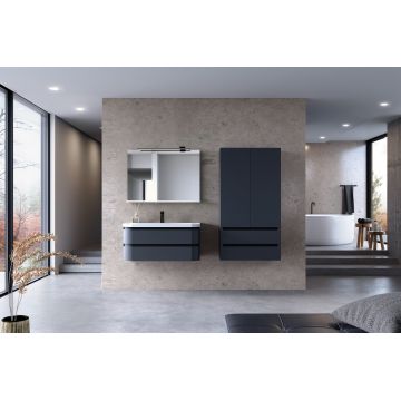 Set mobilier si lavoar Kolpasan, Vittoria, 100 cm, dark grey