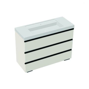 Set mobilier stativ cu lavoar Kolpasan, Harmony 120 cm, 3 sertare, light grey