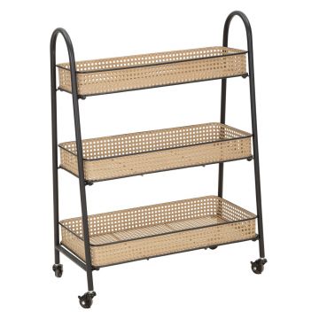 Carucior pentru servire Fuji, Mauro Ferretti, 60x30x80 cm, fier, multicolor