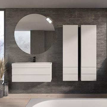 Dulap inalt suspendat, Kolpasan, Naomi, cu o usa si 2 sertare, alb