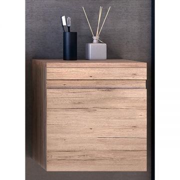 Dulap slim suspendat, Kolpasan, Naomi, cu un sertar, natural wood