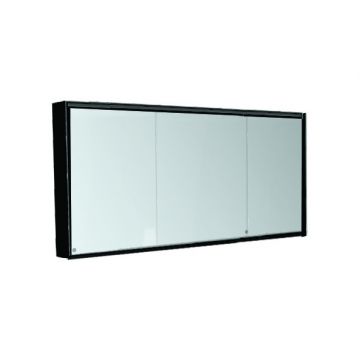 Dulap suspendat Kolpasan, Harmony 120, cu oglindă și iluminare LED, ramă neagră