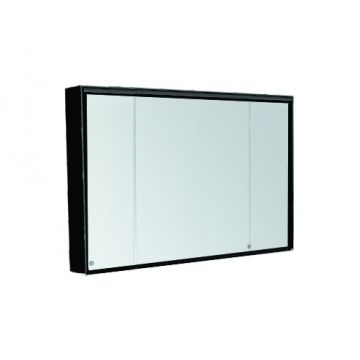 Dulap suspendat Kolpasan, Harmony, cu oglindă și iluminare LED, ramă neagră