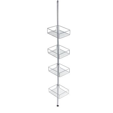 Etajera de colt extensibila pentru baie, Wenko, Domaso, 25 x 62-275 x 20 cm, inox