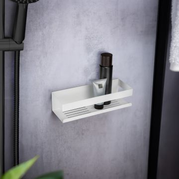 Etajera pentru baie Genova, Wenko, 30x10.5x8 cm, inox, alb