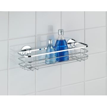Etajera pentru baie Turbo-Loc, Wenko, 38x11x10.5 cm, inox, argintiu lucios