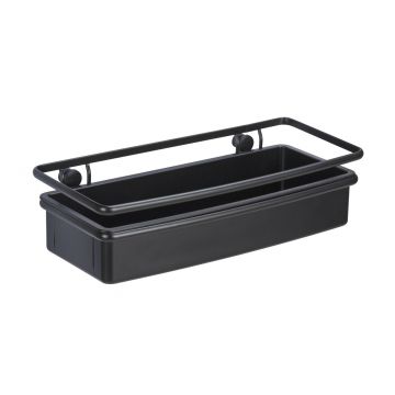 Etajera pentru baie, Wenko, Molinella, 30 x 8.5 x 14 cm, inox/plastic, negru