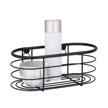 Etajera pentru baie, Wenko, Trestina, 26 x 10.5 x 14 cm, inox, negru